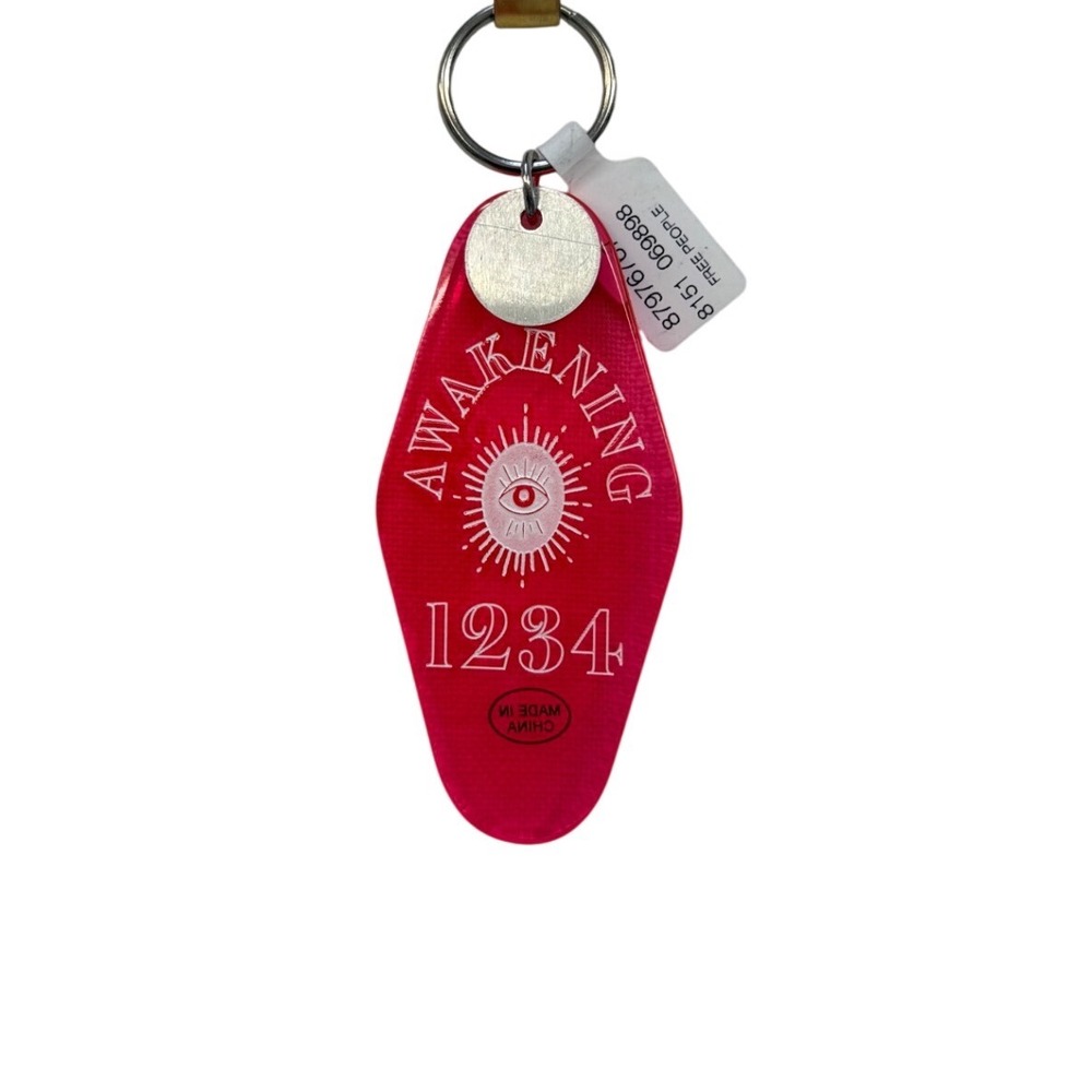 Free People Awakening 1234 Motel Keychain‎ Neon Pink NWT Rare